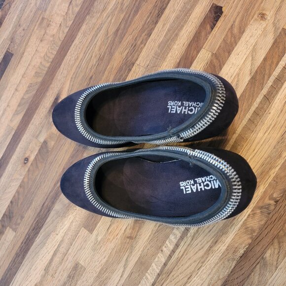 Michael Kors Sherry Pump Women's Black Suede Zipper Wedge Euro Size 36 - Picture 11 of 14